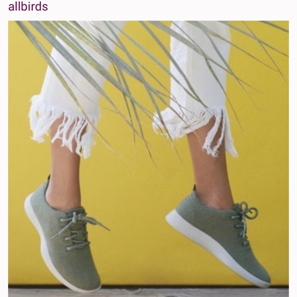 Allbirds Wool Runners merino wool color green lace up sneakers size 8 - Picture 2 of 8